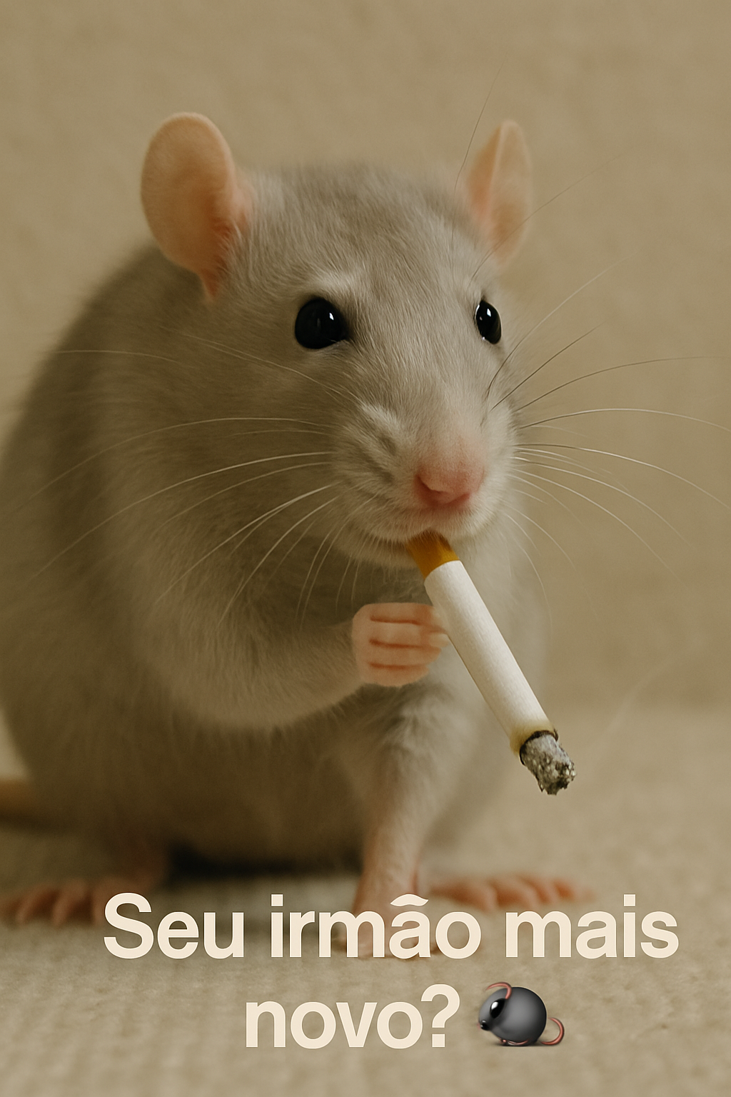 Rato fumando - seu irmão mais novo?